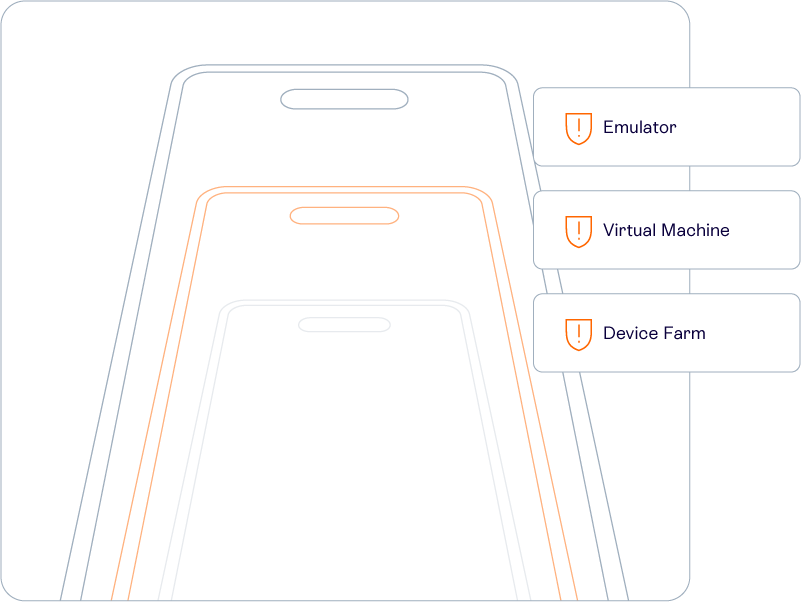 Visualization of emulators and virtual machines posing as real phones