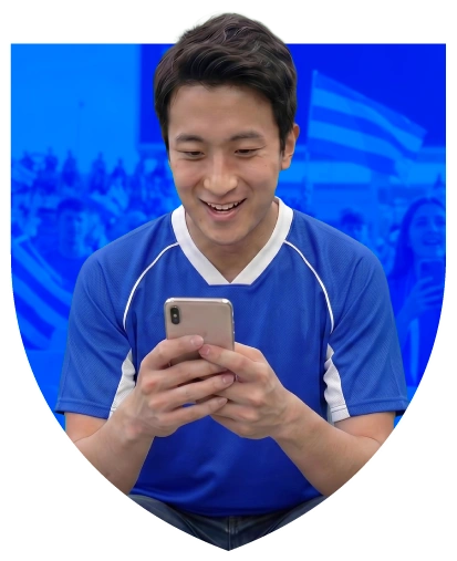 Fan streaming a match, buying a ticket, placing a bet — with GeoComply's intelligence layer running underneath