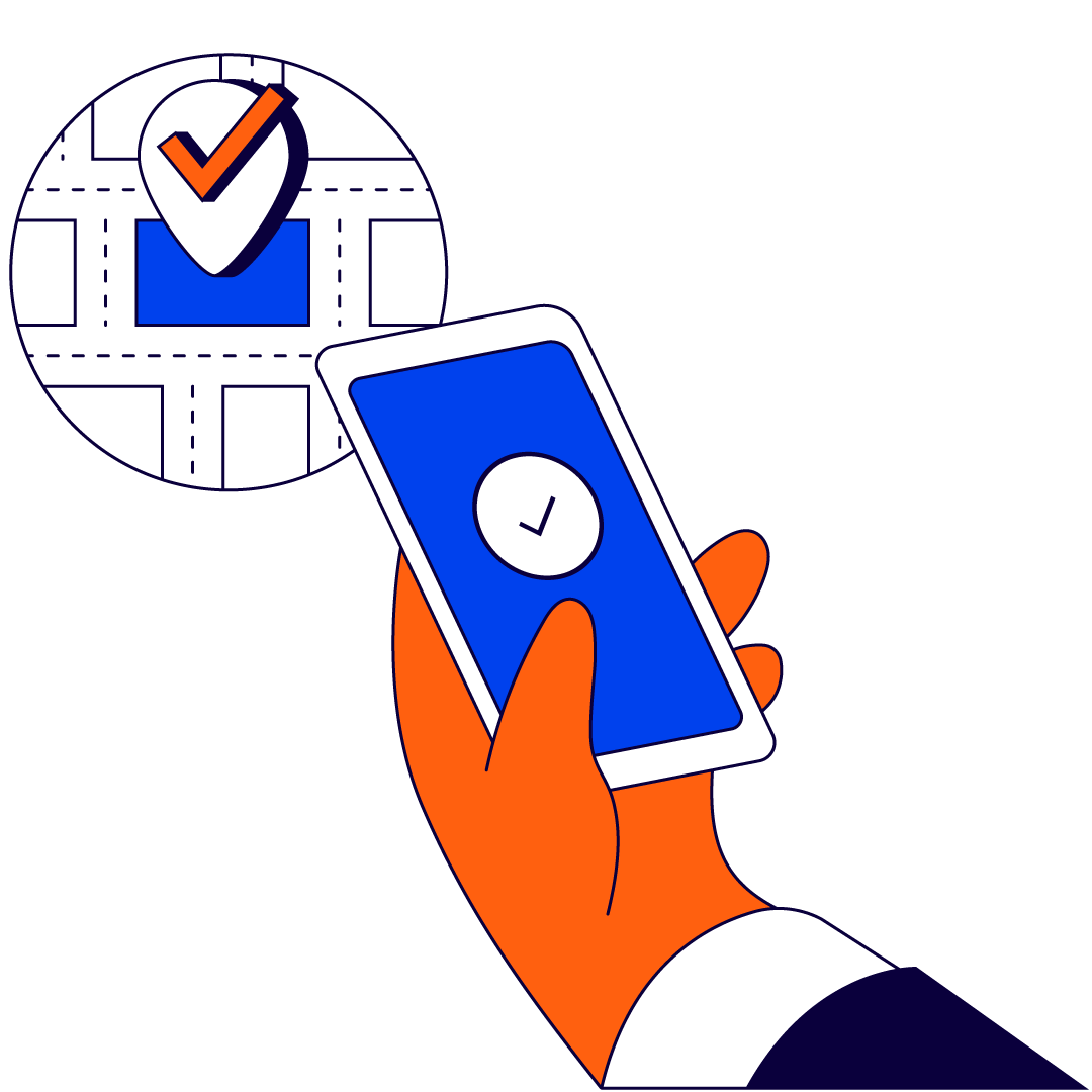 A phone with an accepted screen because of their correct location.