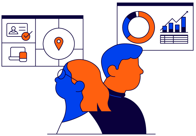 A group of experts analyzing data points.
