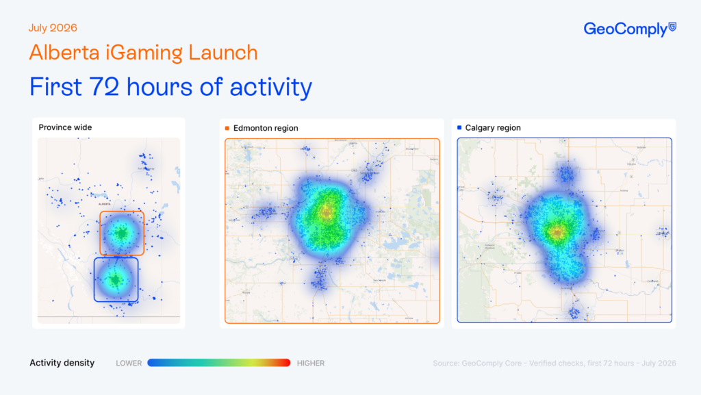 GeoComply's Alberta iGaming partners recorded more than 3.2 million geolocation checks province-wide in the first week.
