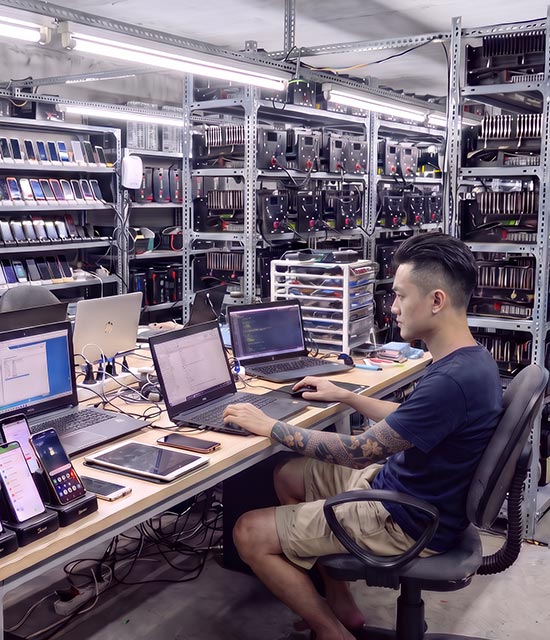 A device farm posing as a thousand new players