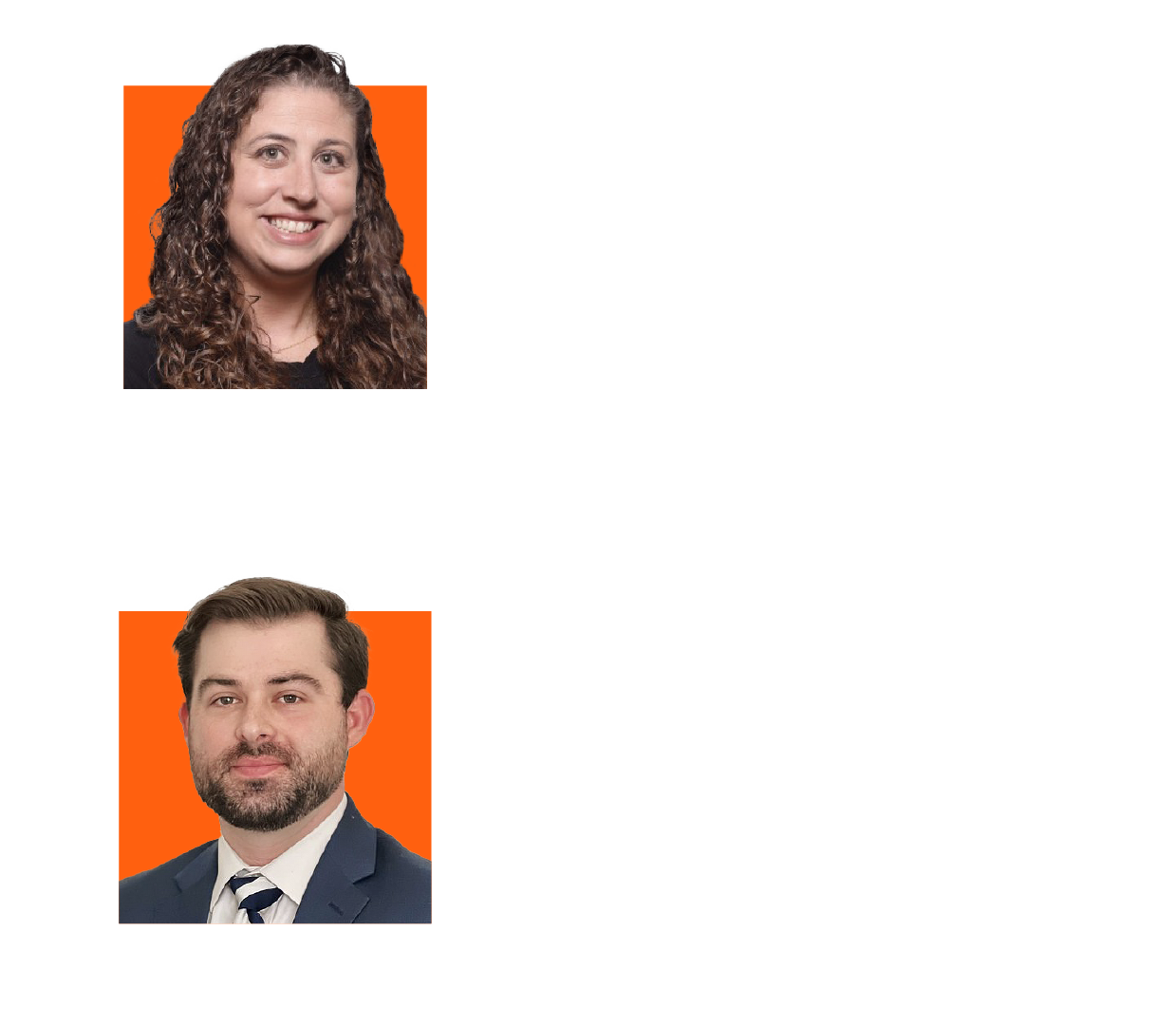 Speaker graphic with headshots and text: Samantha Haggerty, Deputy Chief Compliance Officer, PENN Entertainment; Austin Luckie, Licensing and Compliance Expert, OneComply